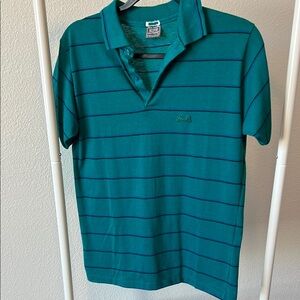 LeTigre Men's Green Striped Polo Shirt
